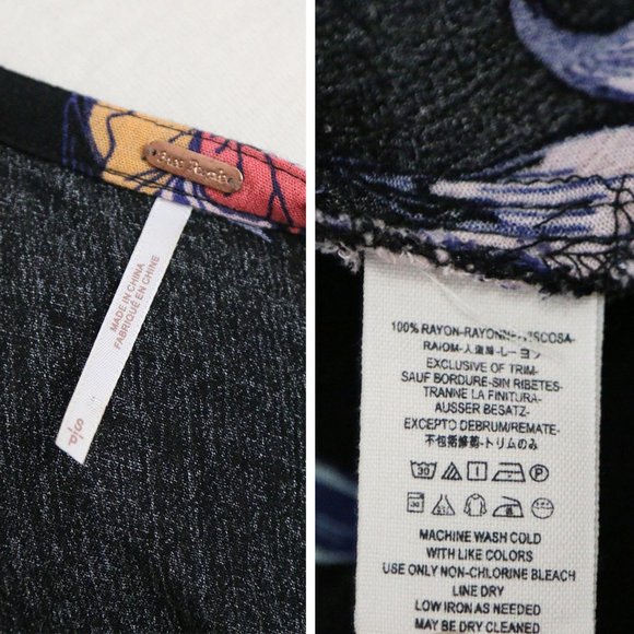 Free People Tree Swing Tunic Mini Dress S Night Combo Orchid Vibrant Floral $128 - Picture 12 of 16